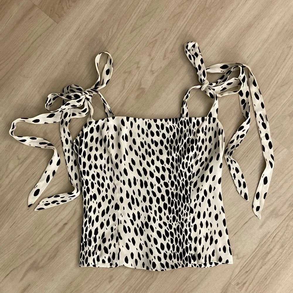 Reformation Ellora Bow Tie Corset Style Tank Top 6 SM $148 - Picture 3 of 6